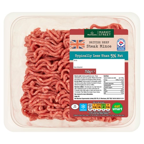 Morrisons British Beef Steak Mince 5% Fat 750g