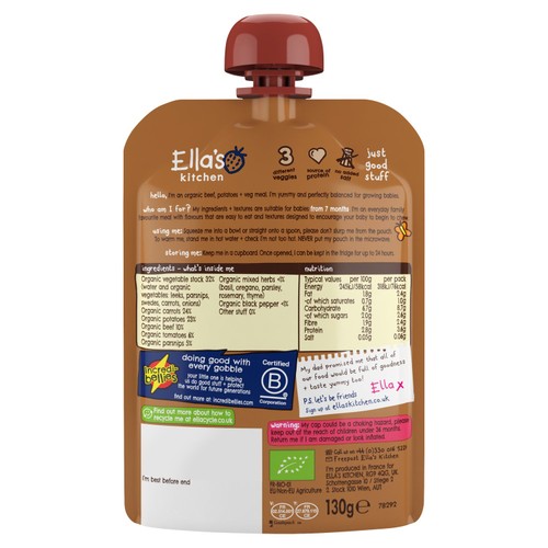 Ella's Kitchen Organic Beef Stew Baby Food Pouch 7+ Months