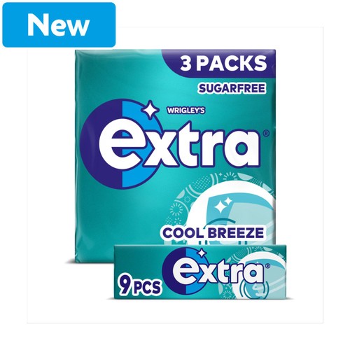 xtra Cool Breeze Sugarfree Chewing Gum Multipack 3x9 Pieces