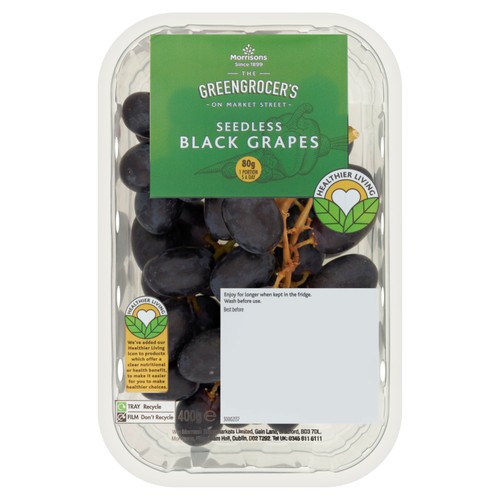 Morrisons seedless black grapes