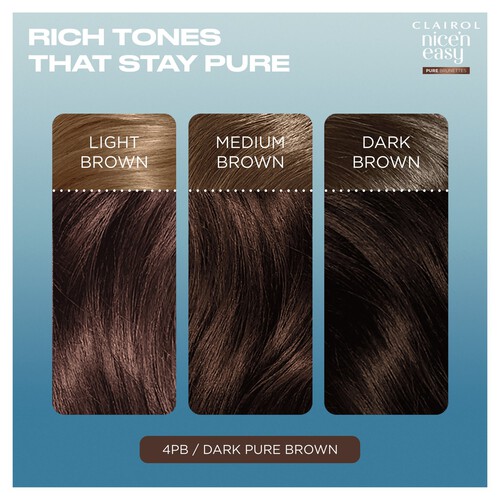 Clairol Nice'n Easy Pure Brunettes Hair Dye 4pb Deep Mocha Brown