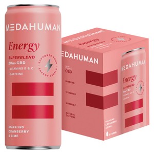 Medahuman Energy 20mg CBD Sparkling Cranberry + Lime 4 x 250ml