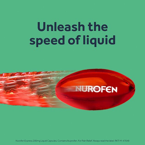 Nurofen Express Pain Relief 200mg Liquid Capsules Ibuprofen