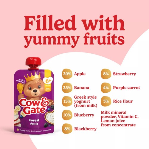 Cow & Gate Fruit Pouch Forest Fruit Baby Food 6+ Months