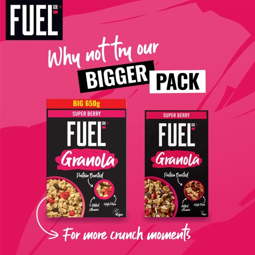 FUEL10K Super Berry Chunks Protein Granola Breakfast Cereal 650g