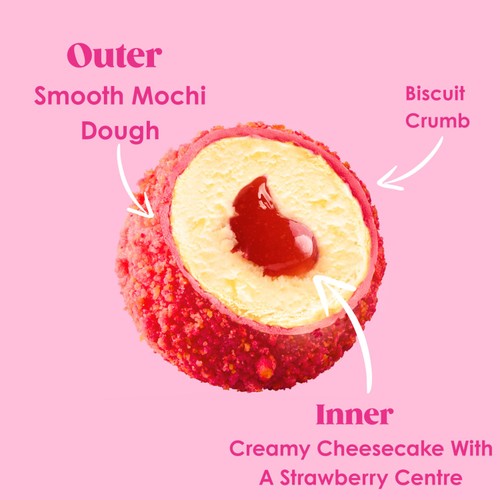 Little Moons Strawberry & Mascarpone Cheesecakes Mochi