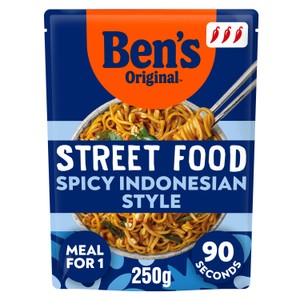 Bens Original Street Food Indonesian Spicy Microwave Instant Noodles Ready Meal 250g