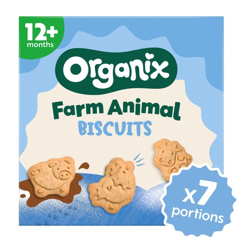 Organix Farm Animal Biscuits Organic Toddler Snacks 100g 12 months+