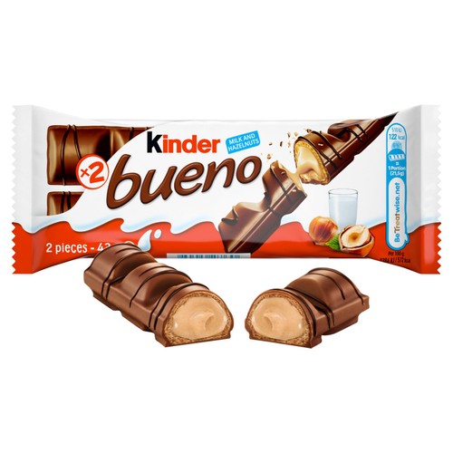 Kinder Bueno Milk Chocolate & Hazelnut Twin Finger Bar