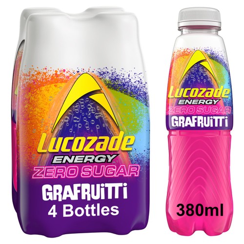 Lucozade Energy Zero Grafruitti 4 x 380ml