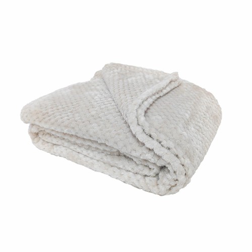 Morrisons Diamond Fleece Throw 200X200Cm Cream