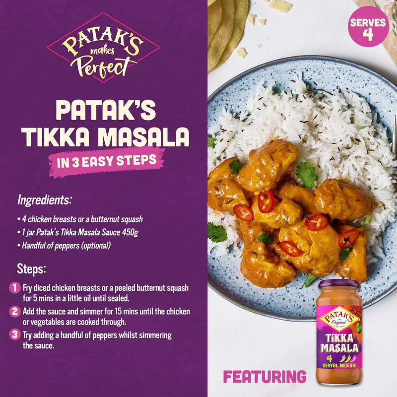 Patak's Tikka Masala Indian Curry Cooking Sauce 450g - Morrisons Online ...