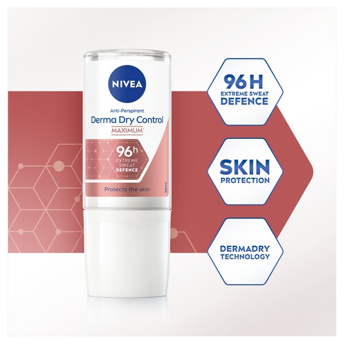 NIVEA Derma Dry Control Max Antiperspirant Deodorant Roll-On