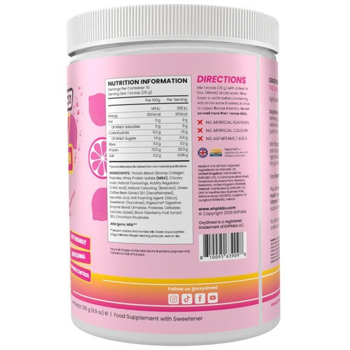 Oxyshred Juicy Clear Protein Pink Lemonade 280g