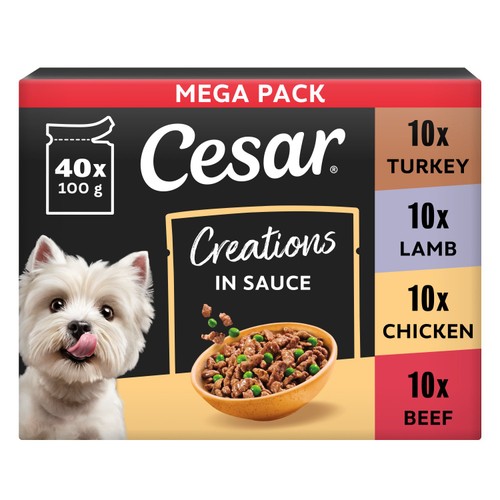 CESAR Deliciously Fresh Dog Pouches Favourites in Gravy 40x100g