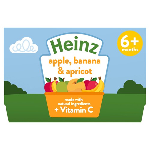  Heinz Apple, Banana & Apricot 6+ Months  Baby Food Dessert Pots 