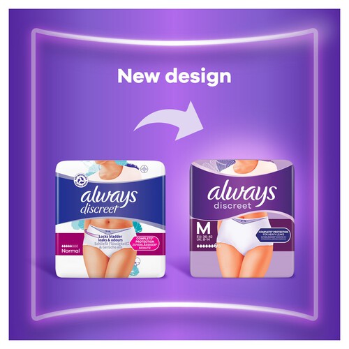 Always Discreet Underwear Incontinence Pants Plus Large 8 pack