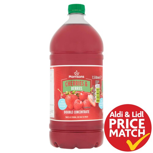 Morrisons No Added Sugar Cherry & Berry Double Concentrate Squash  