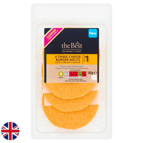 Morrisons The Best British Three Cheese Burger Melts 140g