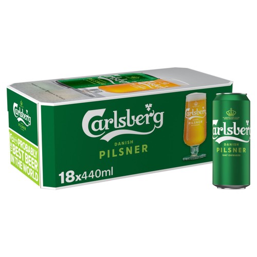Carlsberg Danish Pilsner Lager Beer Cans 18 x 440ml
