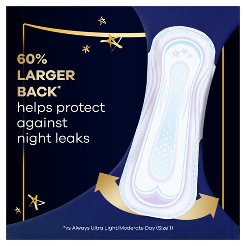 Always Ultra Night Sanitary Pads Secure With Wings Size 4 16pk