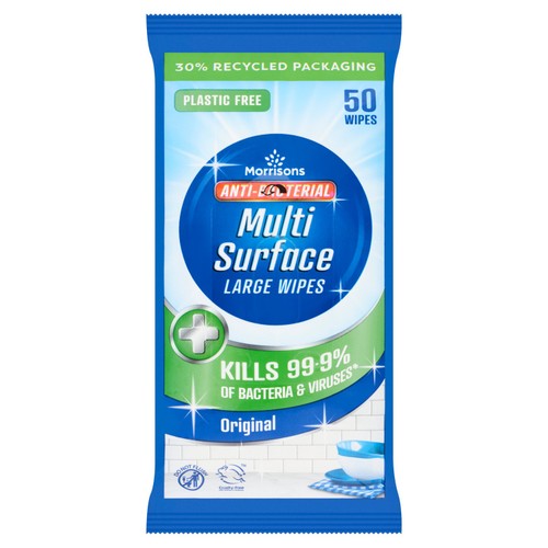 Morrisons Original Anti Bacterial Multi Surface Large Wipes