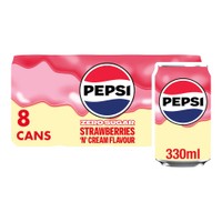 Pepsi Zero Sugar Strawberries N Cream Flavour 8x330ml