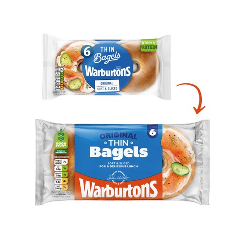 Warburtons Thin Plain Bagels