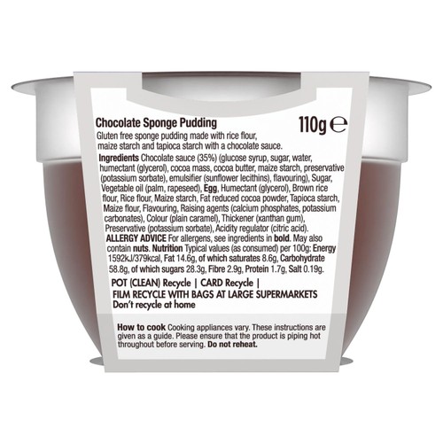 Morrisons Free From Chocolate Sponge Pudding 110g