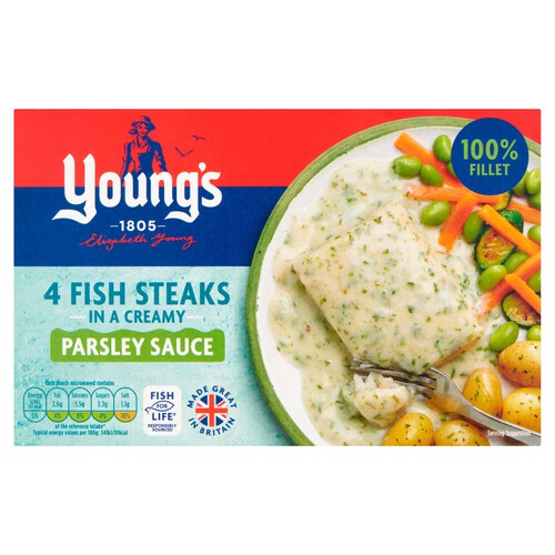 Young's 4 Fish Steaks In Parsley Sauce