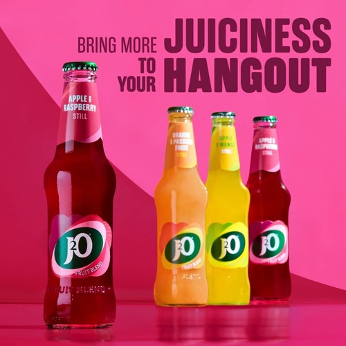 J2O Apple & Raspberry 4 Bottles