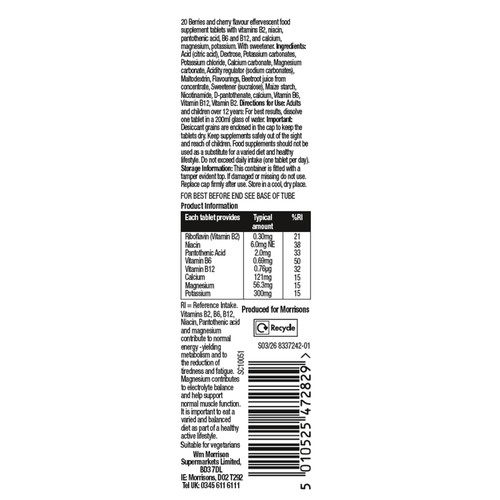 Morrisons Electrolyte Cherry & Berries Flavour 20 Pack