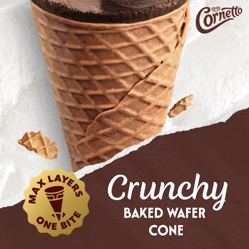 Cornetto MAX Hazelnut & Chocolate Ice Cream Cones 4 x 90ml
