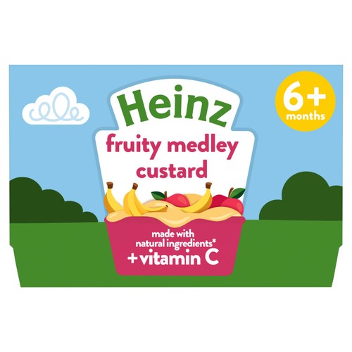 Heinz By Nature Fruity Medley Custard Baby Food Dessert Pots 6+ Months
