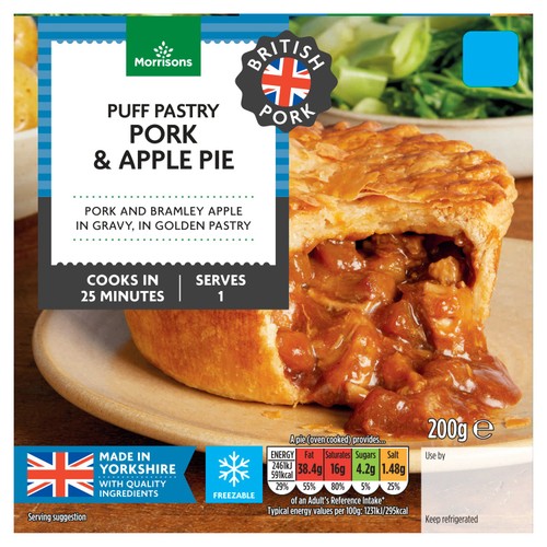 Morrisons Puff Pastry Pork & Apple Pie 200g