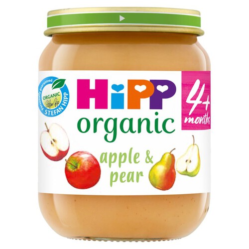 HiPP Organic Apple and Pear 100% Fruit Baby Food Jar 4+ Months