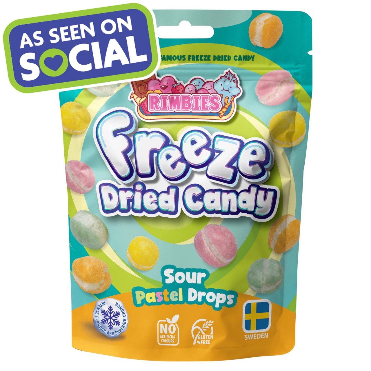 Rimbies Freeze-Dried Candy Sour Pastel Drops 50g