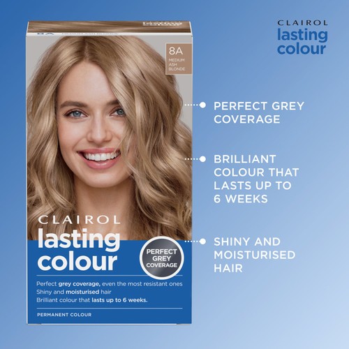 Clairol Lasting Colour Permanent Hair Dye 8a Medium Ash Blonde