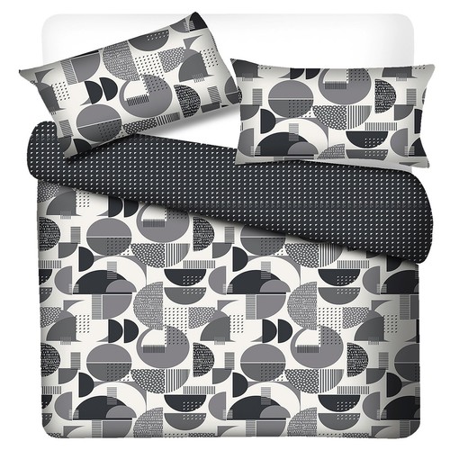 Nutmeg Home Mono Geometric Print Easy Care Duvet Set King
