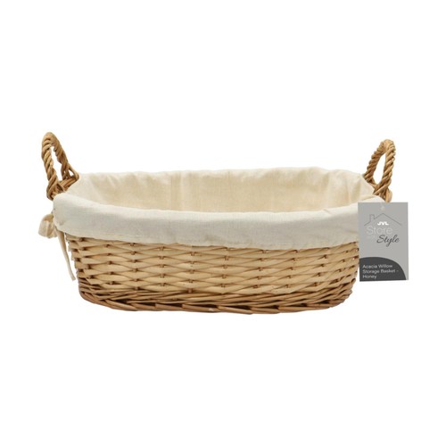 JML Acacia Oval Storage Basket Honey