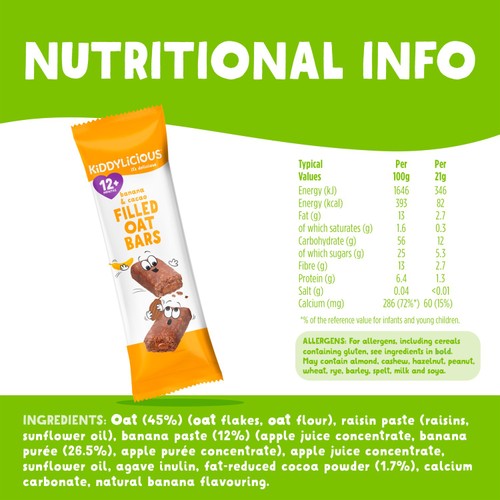 Kiddylicious Banana & Cocoa Oat Bars 