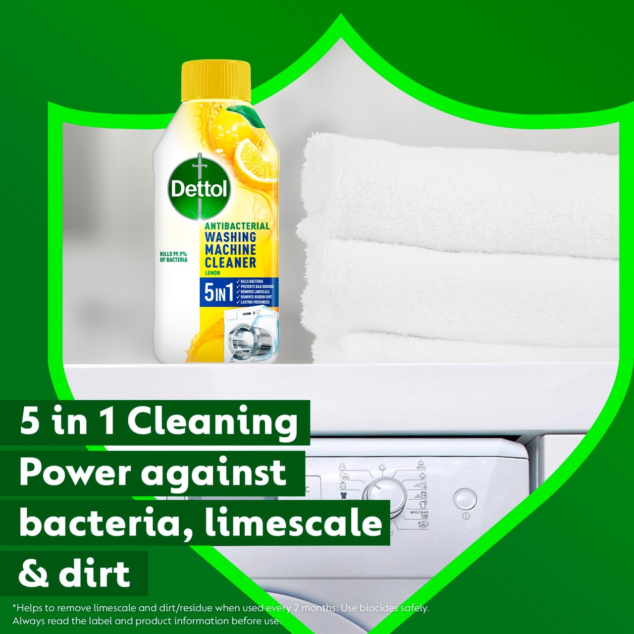 Dettol 5-In-1 Lemon Breeze Antibacterial Washing Machine Cleaner ...