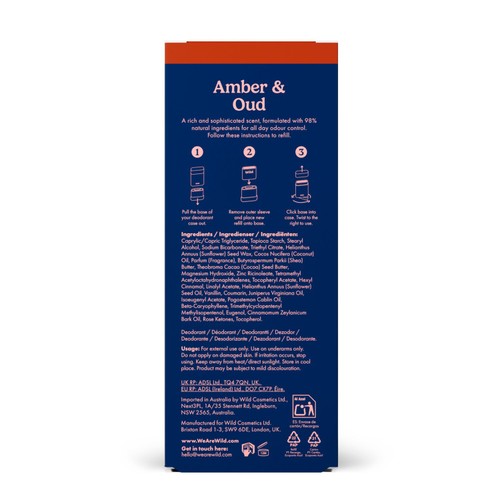 Wild Cath Kidston Amber & Oud Natural Deodorant Starter Pack