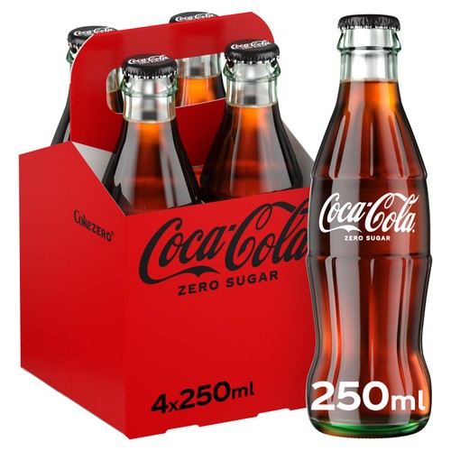 Coca-Cola Zero Sugar Bottles   4 x 250ml