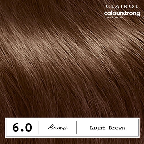 Clairol Colour Strong Permanent Hair Dye 6.0 Light Brown