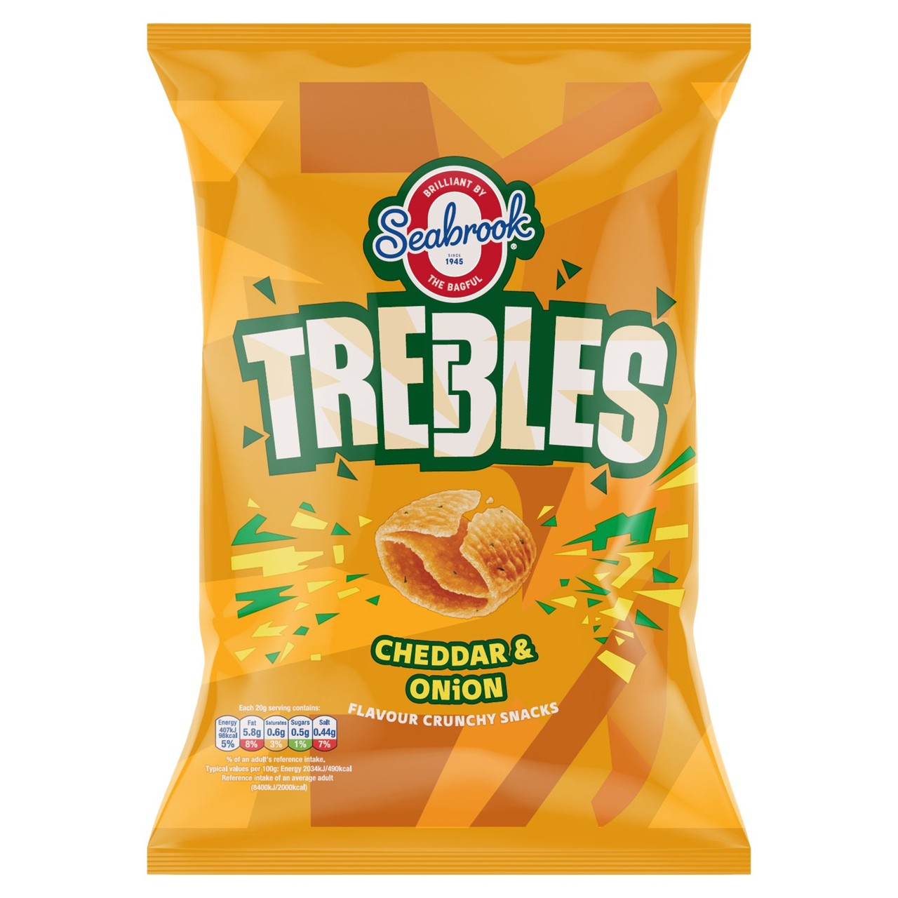 Seabrook Trebles Cheddar & Onion 120g