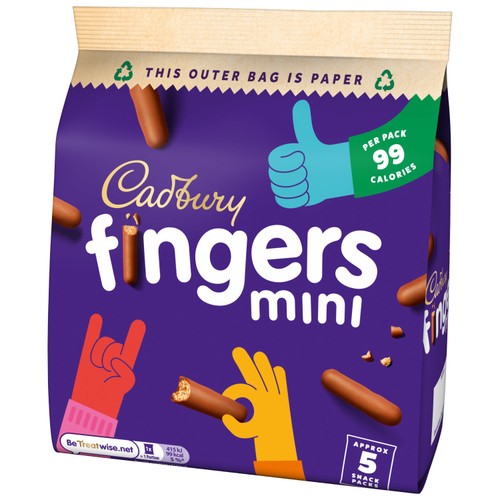 Cadbury Mini Fingers Chocolate Biscuits 5 Pack Multipack