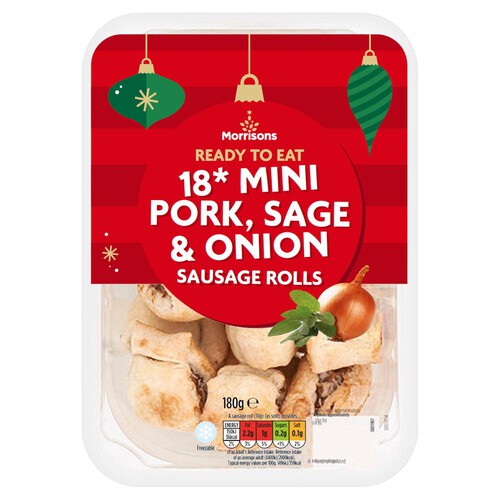 Morrisons 18 Mini Pork, Sage & Onion Sausage Rolls