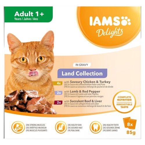 Iams Delights Adult 1+Cat Land Collection In Gravy