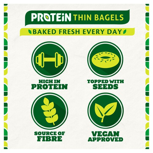 Warburtons Seeded Protein Thin Bagels